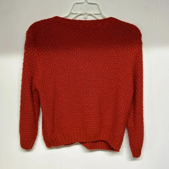 Forever 21 I LOVE H81 Cardigan Womens large Red Cropped Cable Knit  3/4 Sleeves - Picture 4 of 7